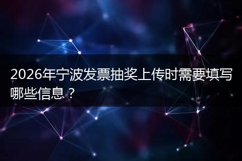 2026年宁波发票抽奖上传时需要填写哪些信息？