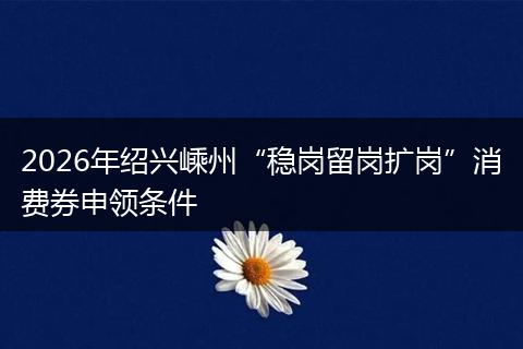 2026年绍兴嵊州“稳岗留岗扩岗”消费券申领条件