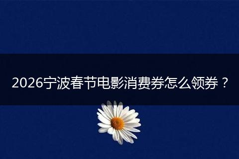 2026宁波春节电影消费券怎么领券？
