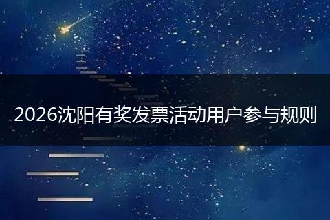 2026沈阳有奖发票活动用户参与规则