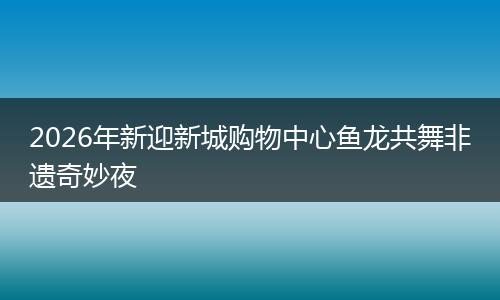 2026年新迎新城购物中心鱼龙共舞非遗奇妙夜