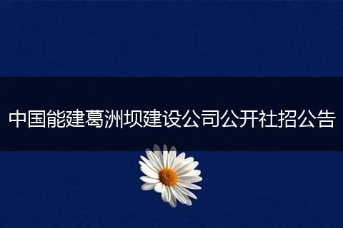 中国能建葛洲坝建设公司公开社招公告