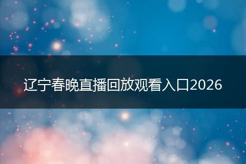 辽宁春晚直播回放观看入口2026
