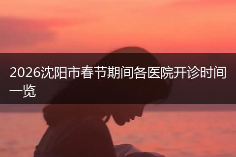 2026沈阳市春节期间各医院开诊时间一览