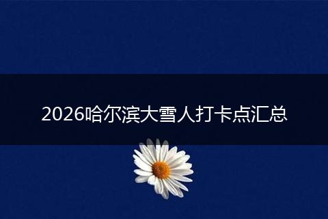 2026哈尔滨大雪人打卡点汇总