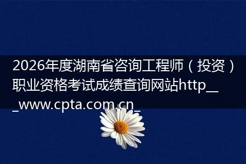 2026年度湖南省咨询工程师（投资）职业资格考试成绩查询网站http___www.cpta.com.cn_