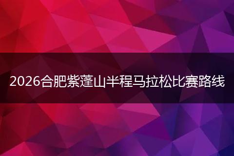 2026合肥紫蓬山半程马拉松比赛路线