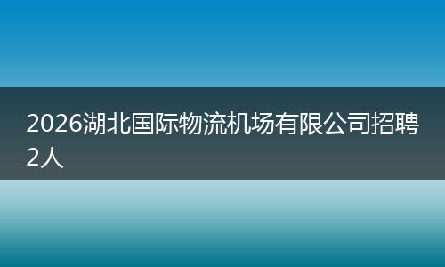 2026湖北国际物流机场有限公司招聘2人