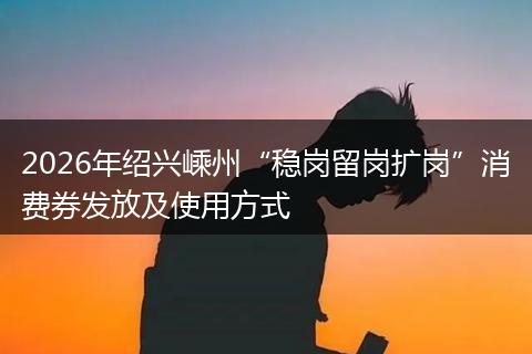2026年绍兴嵊州“稳岗留岗扩岗”消费券发放及使用方式