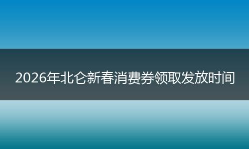 2026年北仑新春消费券领取发放时间