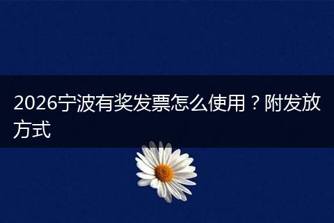 2026宁波有奖发票怎么使用？附发放方式
