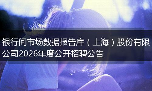 银行间市场数据报告库（上海）股份有限公司2026年度公开招聘公告