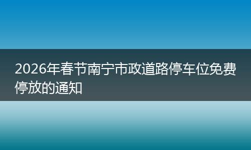 2026年春节南宁市政道路停车位免费停放的通知