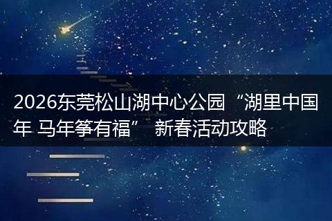 2026东莞松山湖中心公园“湖里中国年 马年筝有福” 新春活动攻略