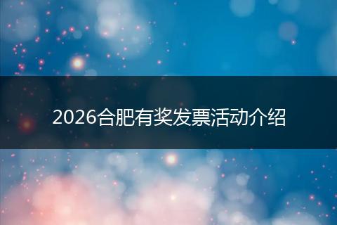 2026合肥有奖发票活动介绍