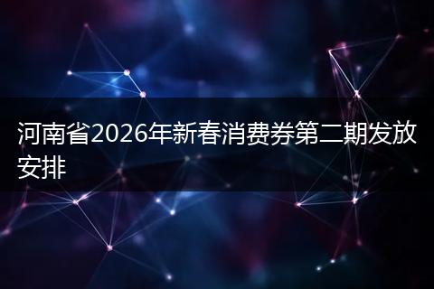 河南省2026年新春消费券第二期发放安排