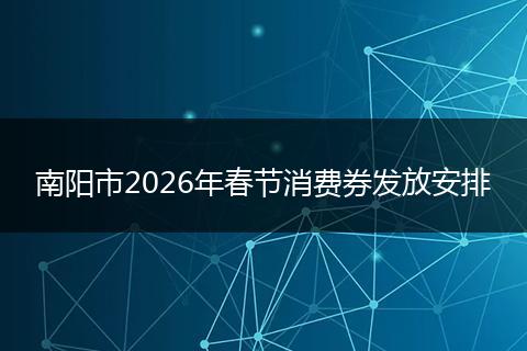 南阳市2026年春节消费券发放安排