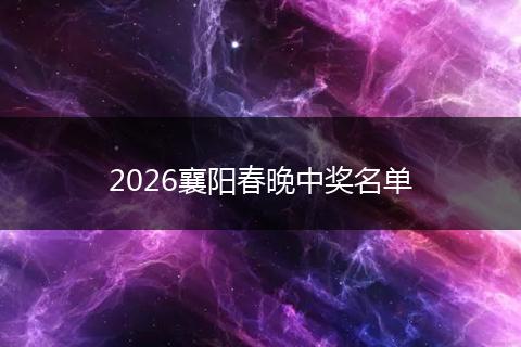 2026襄阳春晚中奖名单