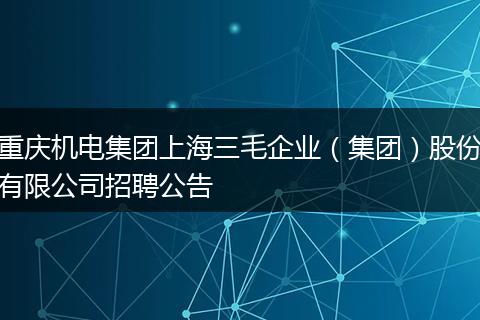 重庆机电集团上海三毛企业（集团）股份有限公司招聘公告