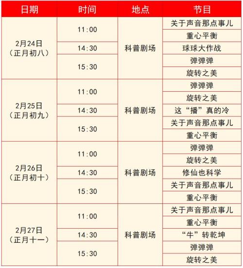 2026江西省科技馆新春科学活动（时间+内容）