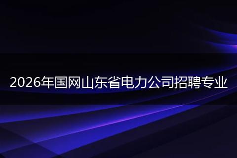 2026年国网山东省电力公司招聘专业