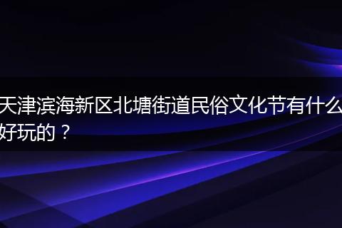 天津滨海新区北塘街道民俗文化节有什么好玩的？