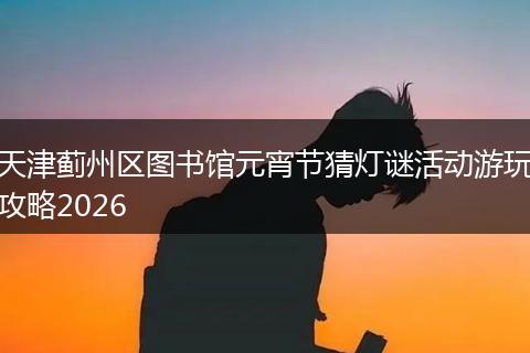 天津蓟州区图书馆元宵节猜灯谜活动游玩攻略2026