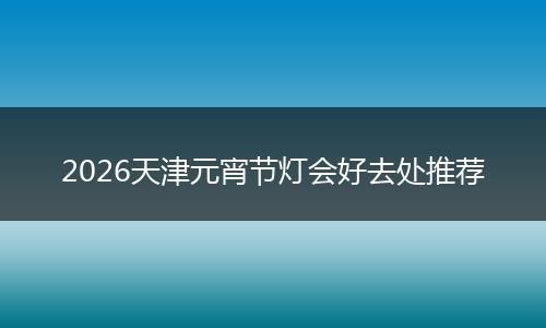 2026天津元宵节灯会好去处推荐