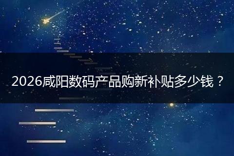 2026咸阳数码产品购新补贴多少钱？