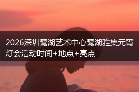 2026深圳鹭湖艺术中心鹭湖雅集元宵灯会活动时间+地点+亮点