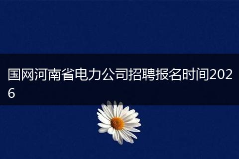 国网河南省电力公司招聘报名时间2026