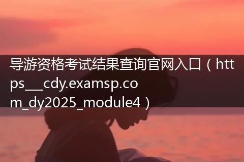 导游资格考试结果查询官网入口（https___cdy.examsp.com_dy2025_module4）