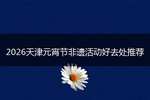 2026天津元宵节非遗活动好去处推荐