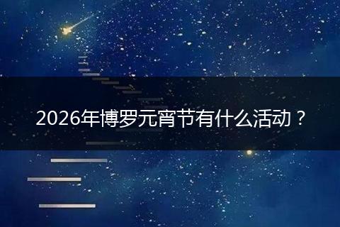 2026年博罗元宵节有什么活动？