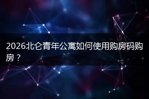 2026北仑青年公寓如何使用购房码购房？