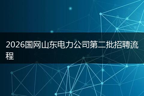2026国网山东电力公司第二批招聘流程