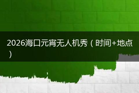 2026海口元宵无人机秀（时间+地点）