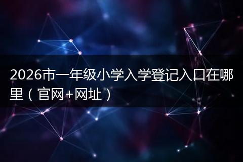 2026市一年级小学入学登记入口在哪里（官网+网址）
