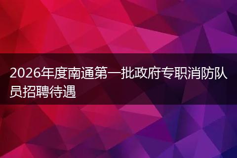 2026年度南通第一批政府专职消防队员招聘待遇
