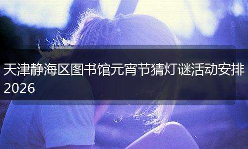 天津静海区图书馆元宵节猜灯谜活动安排2026