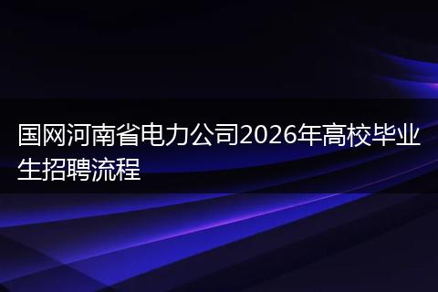 国网河南省电力公司2026年高校毕业生招聘流程