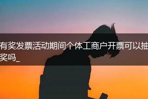 有奖发票活动期间个体工商户开票可以抽奖吗_