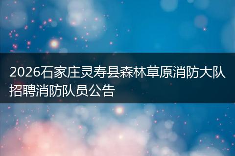 2026石家庄灵寿县森林草原消防大队招聘消防队员公告