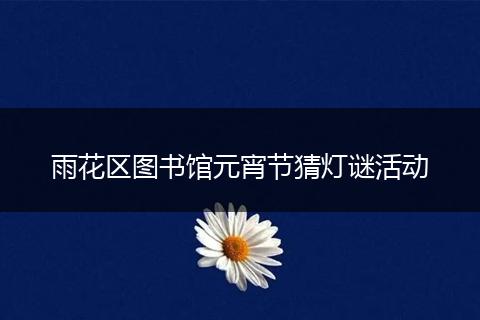 雨花区图书馆元宵节猜灯谜活动