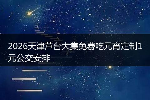 2026天津芦台大集免费吃元宵定制1元公交安排