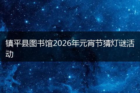 镇平县图书馆2026年元宵节猜灯谜活动