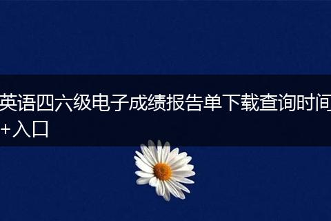 英语四六级电子成绩报告单下载查询时间+入口