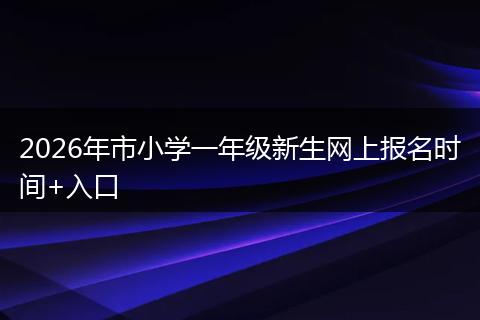2026年市小学一年级新生网上报名时间+入口