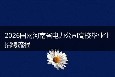 2026国网河南省电力公司高校毕业生招聘流程