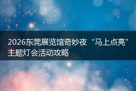 2026东莞展览馆奇妙夜“马上点亮”主题灯会活动攻略